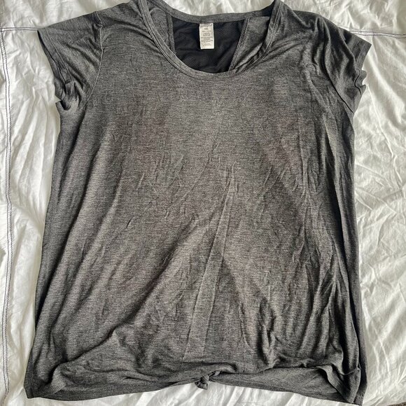 Champion Short Sleeve Athletic Top Grey Mesh Cut Out Back - Picture 1 of 3
